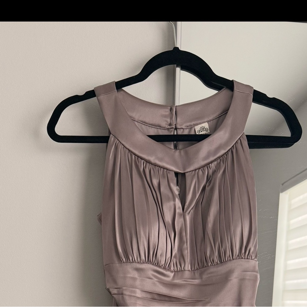 Sangria Elegant Ruched Satin Dress